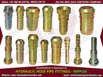 Hydraulic Nipples manufacturers suppliers exporters distributors dealers from India punjab ludhiana +91 98140 03794, 98554 29173 http://www.vikasindustriesindia.com Email: info@vikasindustriesindia.com